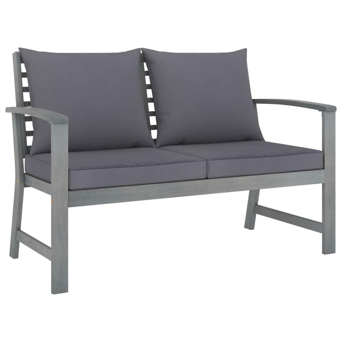 3 Piece Gray Acacia Wood Outdoor Patio Lounge Set with Cushions Q4509