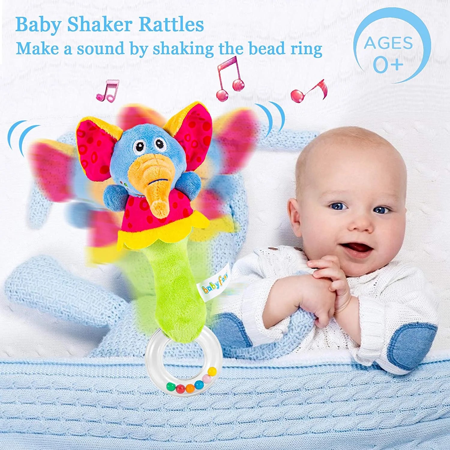 6 Pcs Baby Wrist Rattle & Foot Finder Socks Sensory Toys Soft Plush Animal Doll Newborn Gift N7141