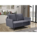 Gray Velvet Round Arm Loveseat I535