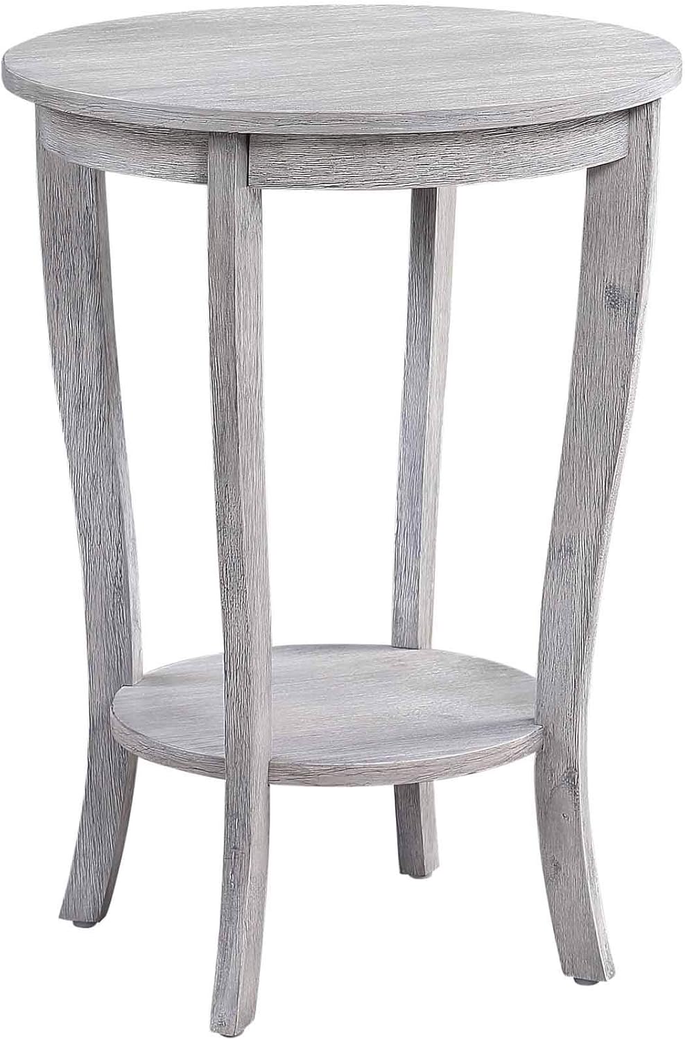 White Round End Table O237