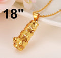 24k Gold Filled Dragon Pendant Chain Link Necklace W256629