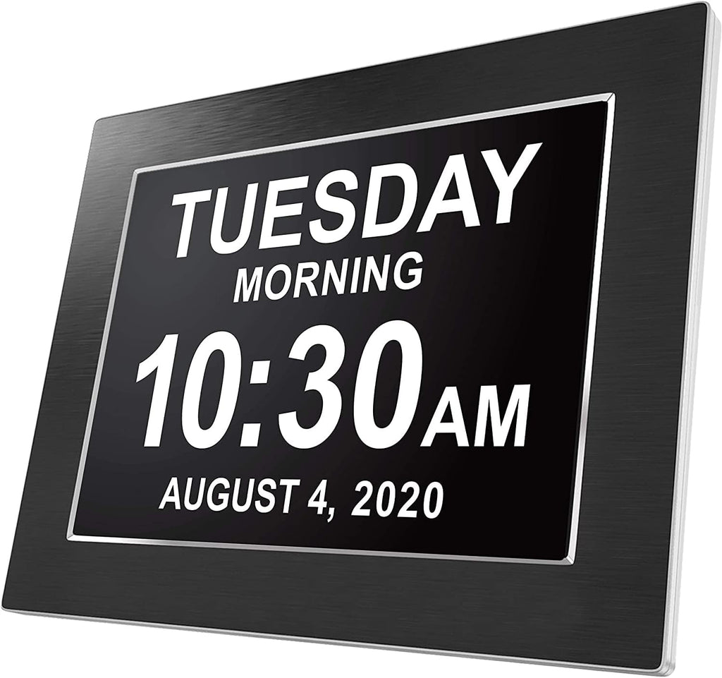 Large Digital Clock with Date and Day of Week (White) Q94004