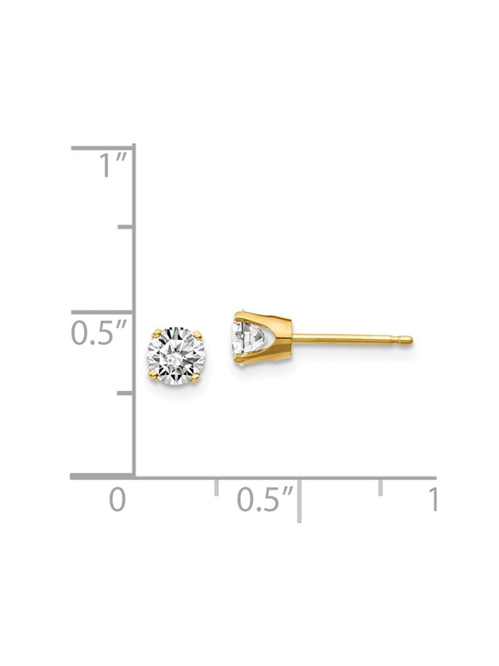 14K Yellow Gold Diamond Solitaire Stud Earrings Y344690