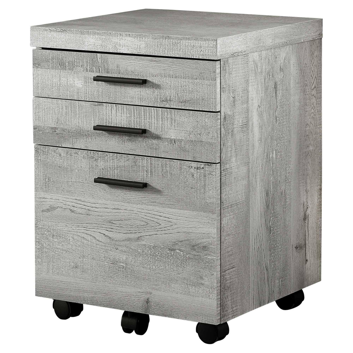 Grey Particle Board and MDF Filing Cabinet with 3 Drawers U4830