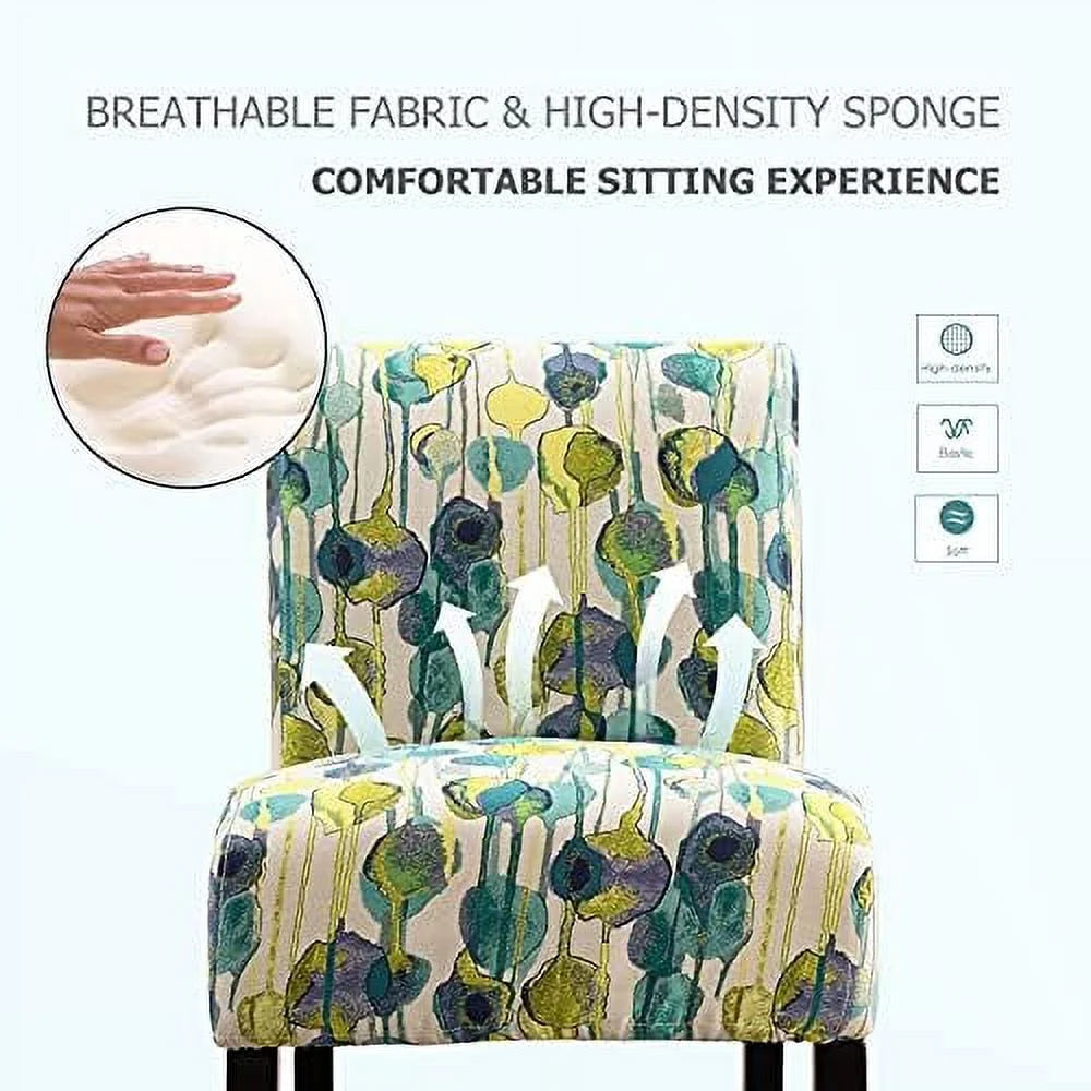 Accent Chair Set of 2 Fabric Armless Slipper Chairs M203504