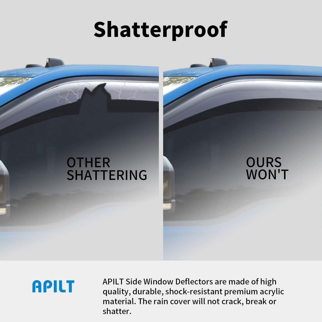 Tape-On Side Window Deflectors Dark Smoke 4-Piece Set X146140
