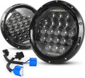 7" Inch LED Headlight with DRL Black Pair U826349