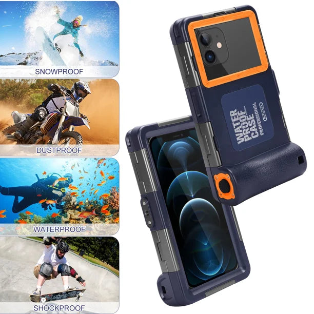 Waterproof Protective Case for Phones Up to 6.9 Inch with Lanyard S47378
