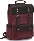 Leather Canvas Laptop Backpack Rucksack S448