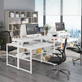 94.5 inch Extra Long Double Computer Desk with Storage Shelf and Printer Shelf P99787