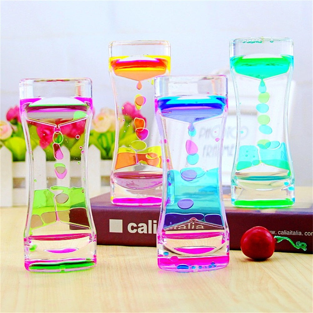 Colorful Liquid Motion Timer Oil Hourglass Toys X7951