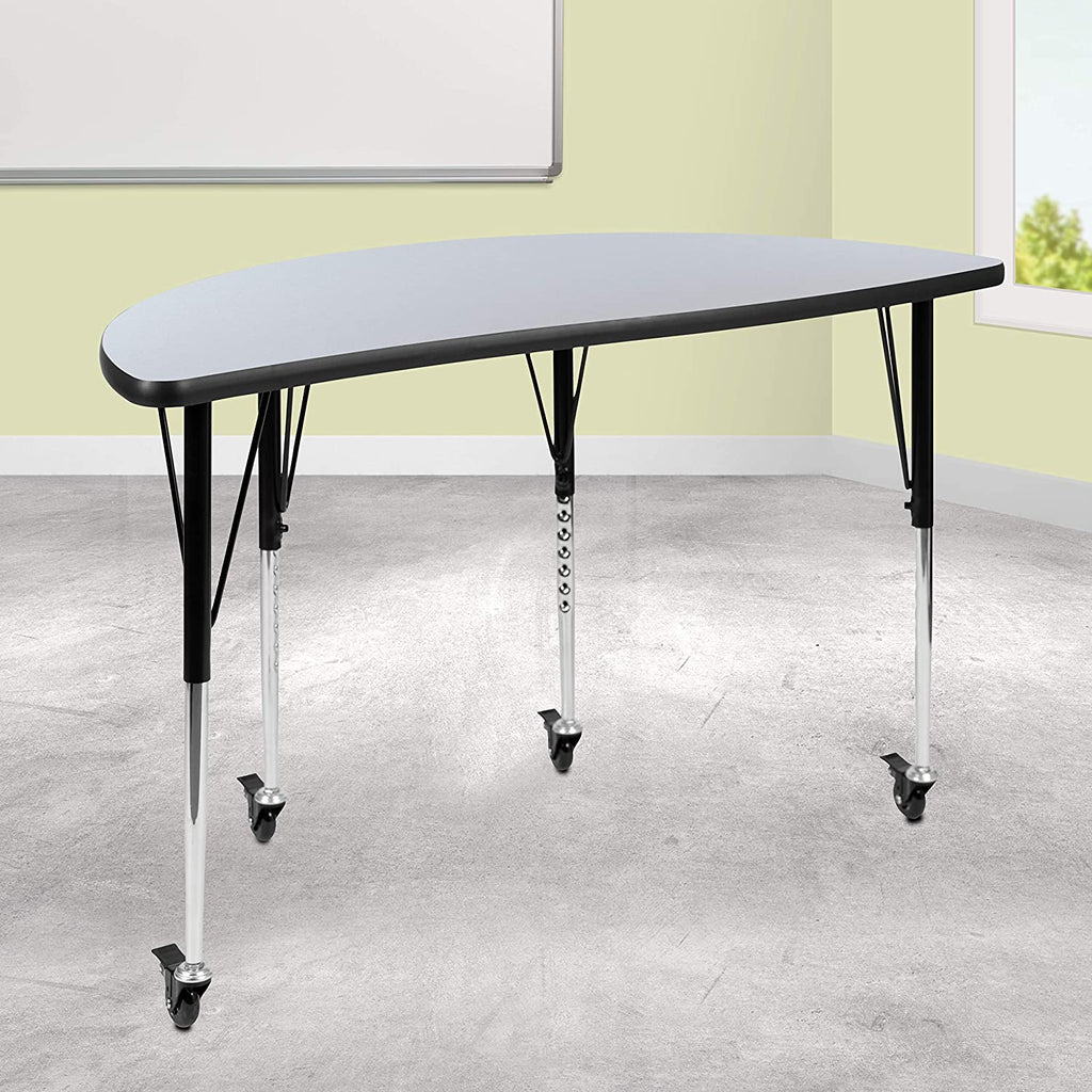 Mobile Half Circle Flexible Grey Adjustable Height Activity Table K479