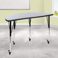 Mobile Half Circle Flexible Grey Adjustable Height Activity Table K479