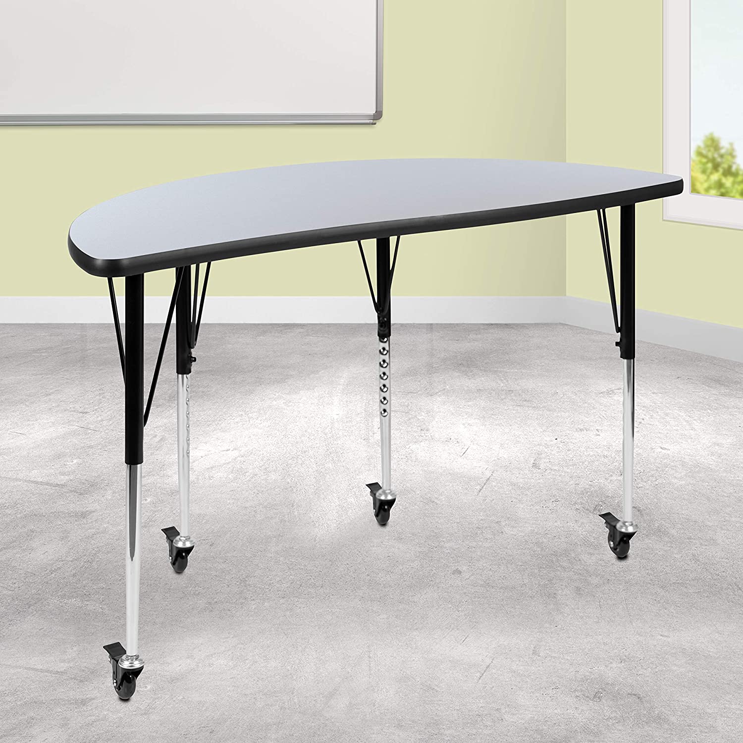 Mobile Half Circle Flexible Grey Adjustable Height Activity Table K479