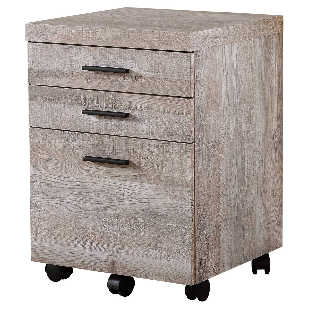 Grey Particle Board and MDF Filing Cabinet with 3 Drawers U4830