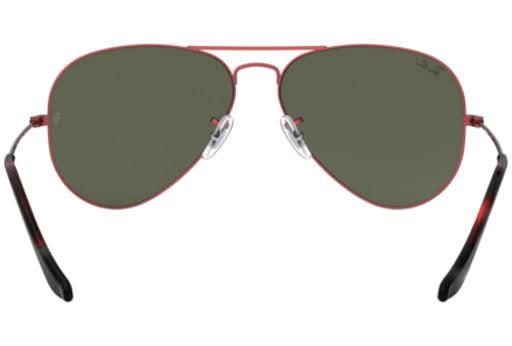 Red Metal Frame Aviator Sunglasses with Green Classic G-15 Lenses 55mm R828831