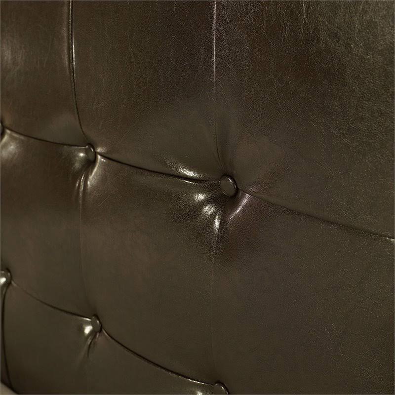 Faux Leather Tufted King California King Headboard in Brown J55842
