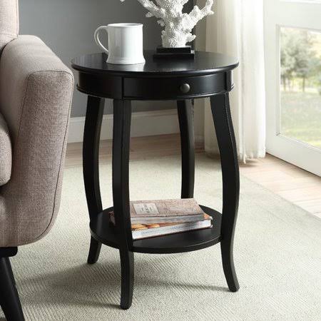 Black End Table with Storage O221461