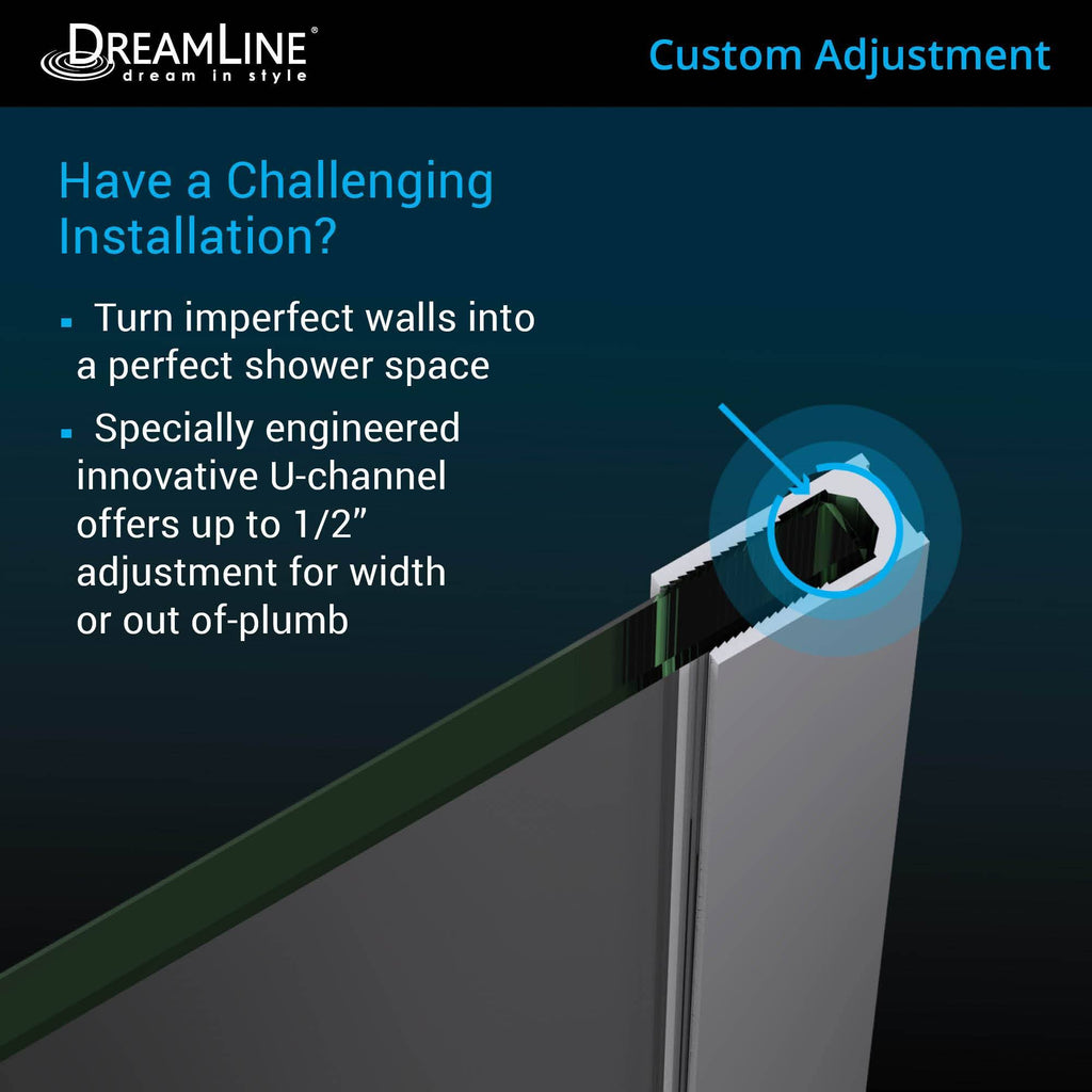 Frameless Hinged Shower Door in Satin Black E137
