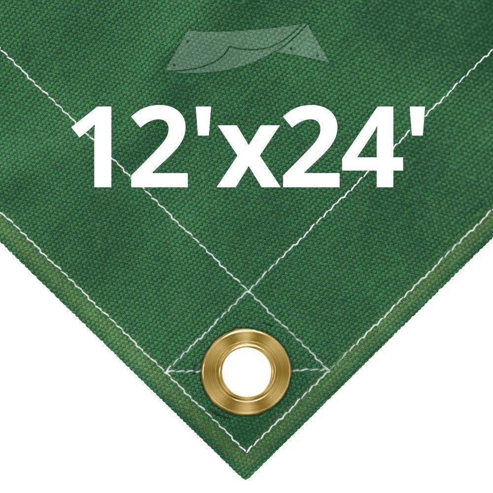 10 oz Green Canvas Tarps 12 x 24 U3545