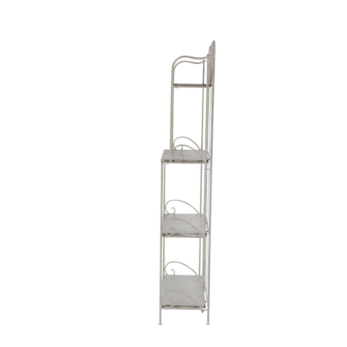 Gray Wood and Iron Four-Tier Bookshelf E87962