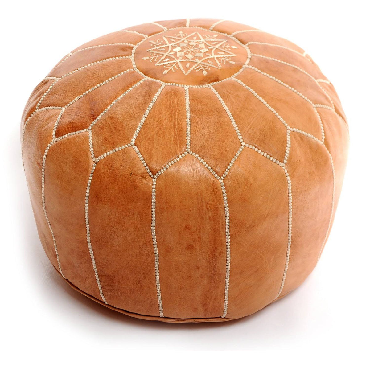 Orange Leather Ottoman Z163343