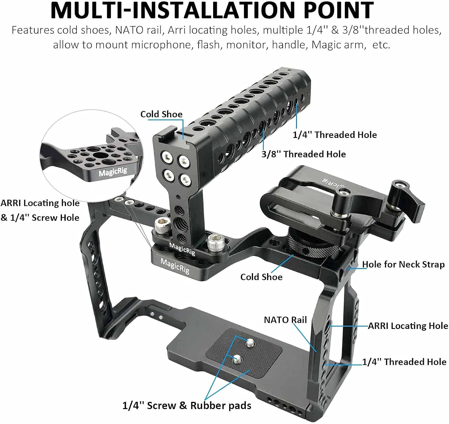 Camera Cage Kit with Top Handle and T5 SSD Mount E358