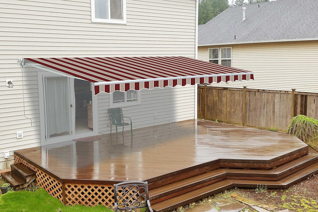 Retractable Awning Fabric Replacement 13 x 10 Feet Multi-Stripe Red Pack of 2 K928