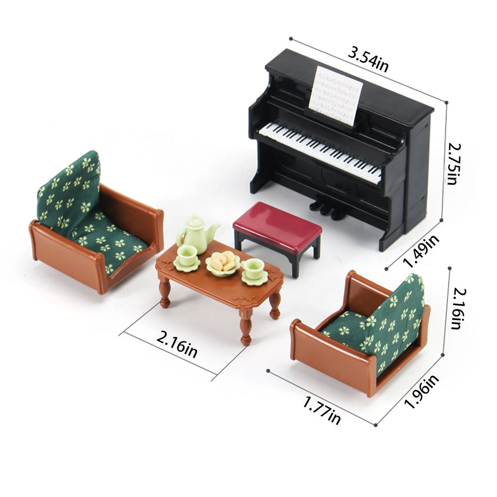 Miniature Dollhouse Furniture Kitchen Play Set with Refrigerator D1532
