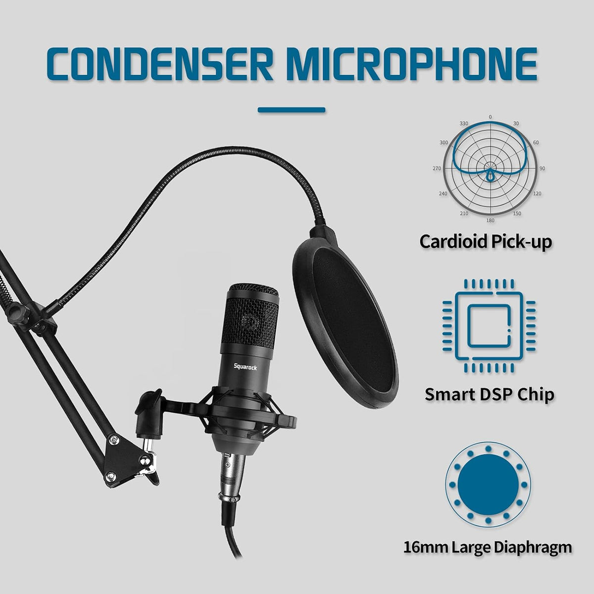 Podcast Equipment Bundle, Audio Interface with DJ Mixer and Studio Broadcast Microphone, Pack of 2 H8360