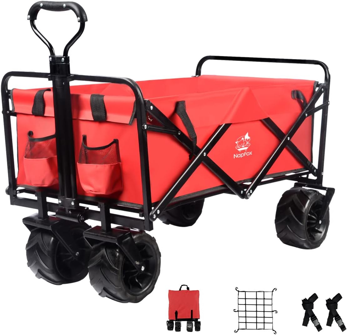 Black Heavy Duty Folding Utility Cart with Adjustable Handle Z991502