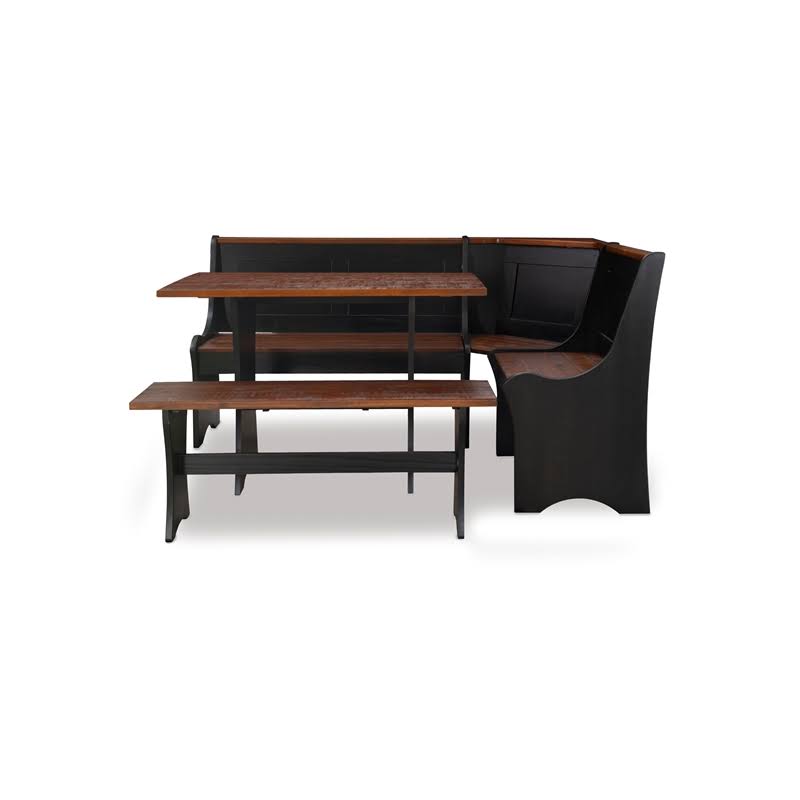 Black Solid Wood Dining Nook W469003
