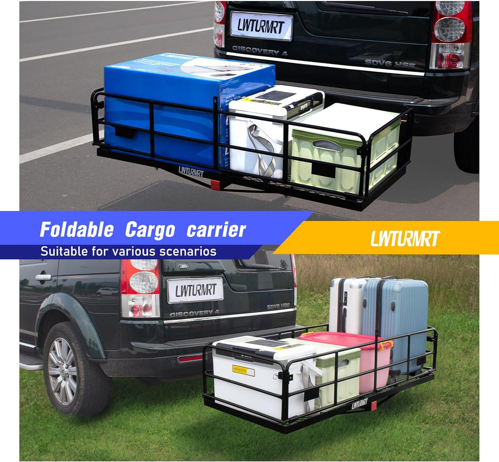 Folding Vehicle Cargo Basket 60" x 24" x 14" for 2" Receiver H160