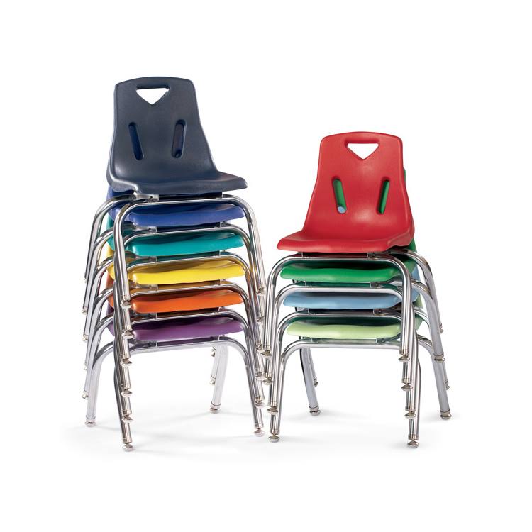 16x22 Stacking Chairs with Chrome-Plated Legs - Set of 6 H59713