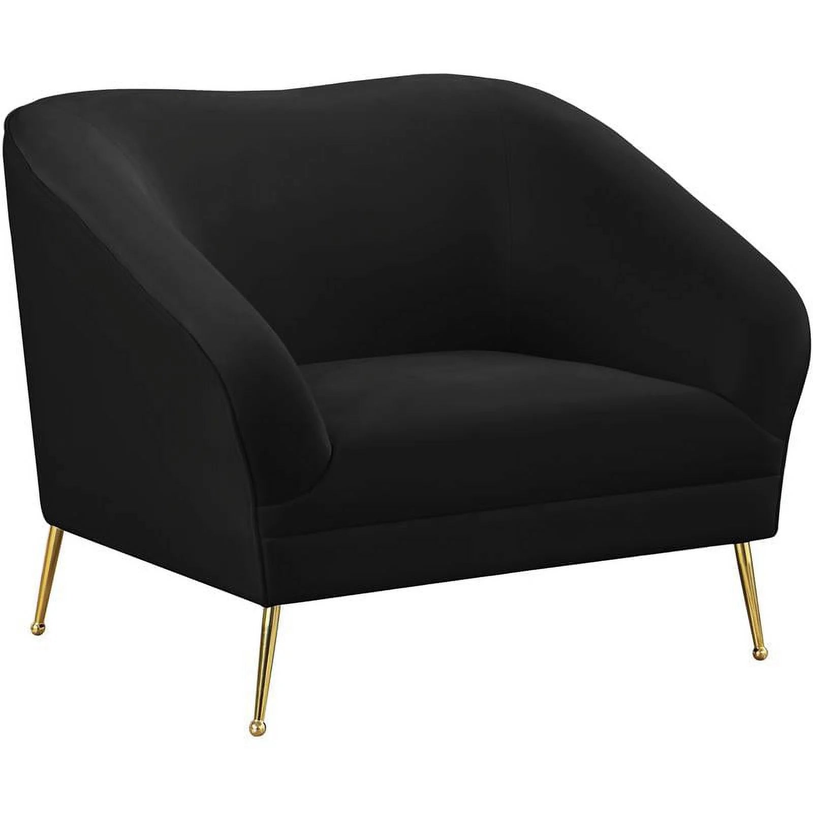 3-Piece Velvet Chair Loveseat & Sofa Set in Black O97664