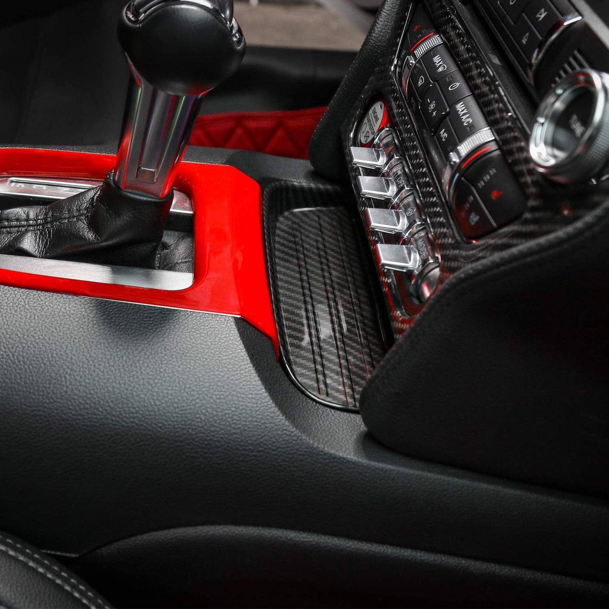 ABS Gear Shift Storage Organizer Trim Cover for Ford Mustang 2015-2021 V79059