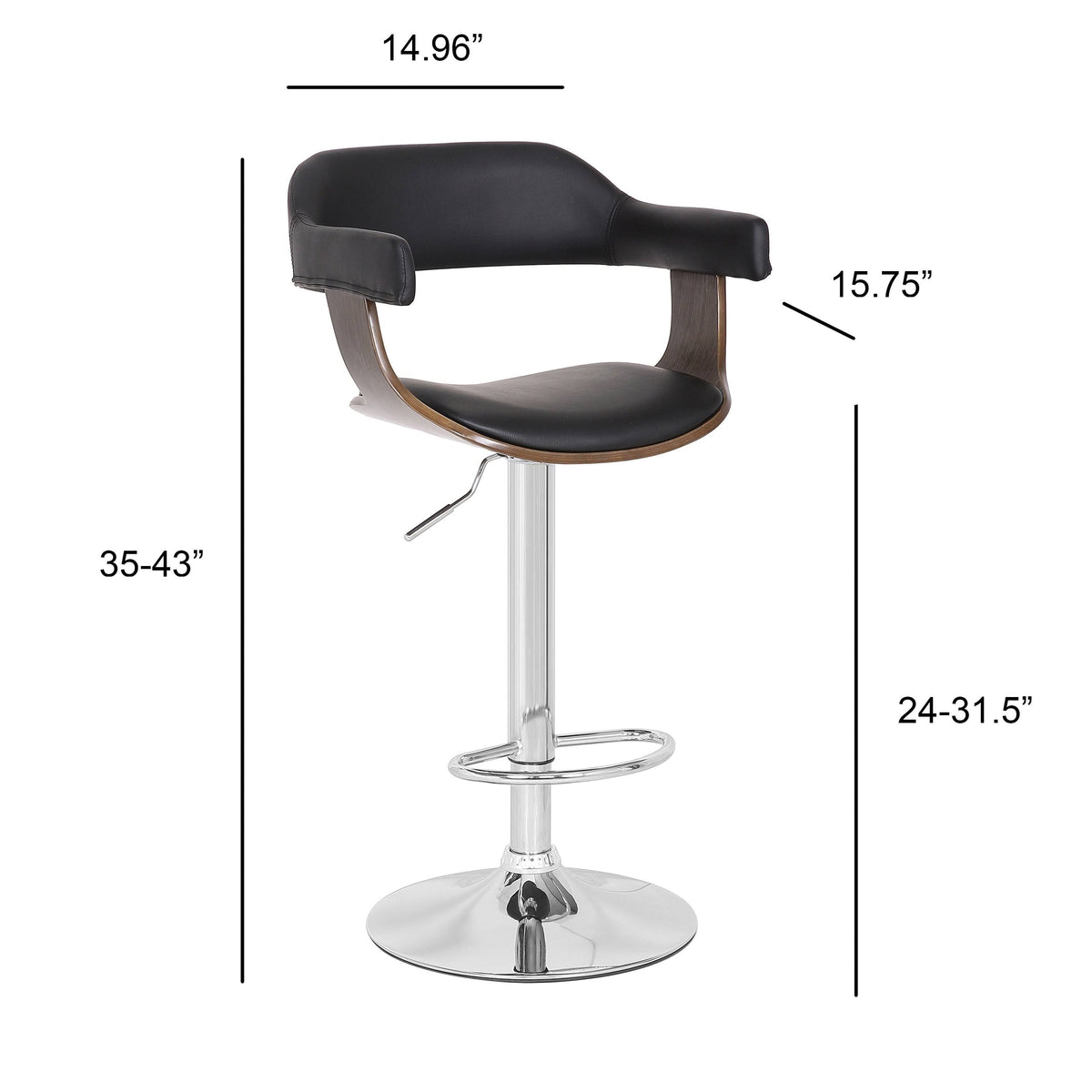 Swivel Adjustable Oak Wood Barstool W89120