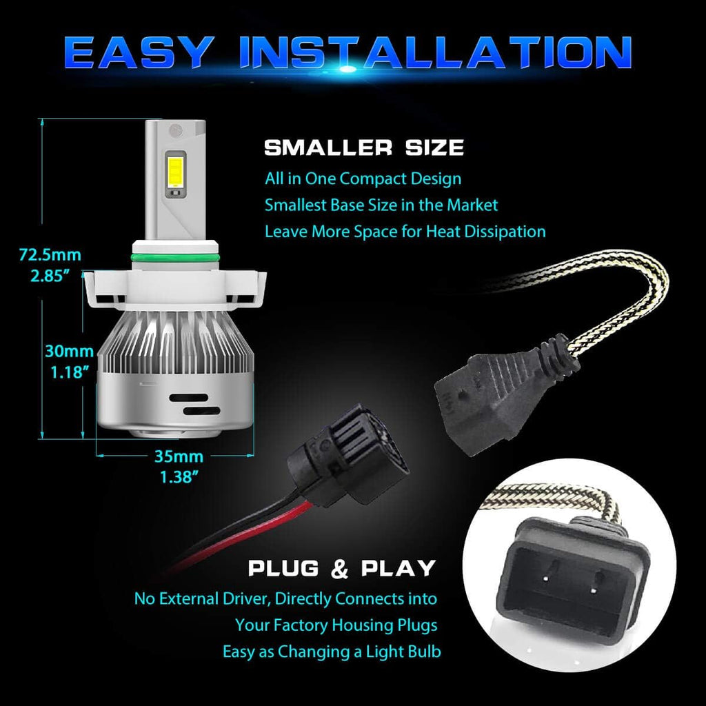 LED Fog Light Bulbs 60W 6000LM 6000K White (2 pack) X8374