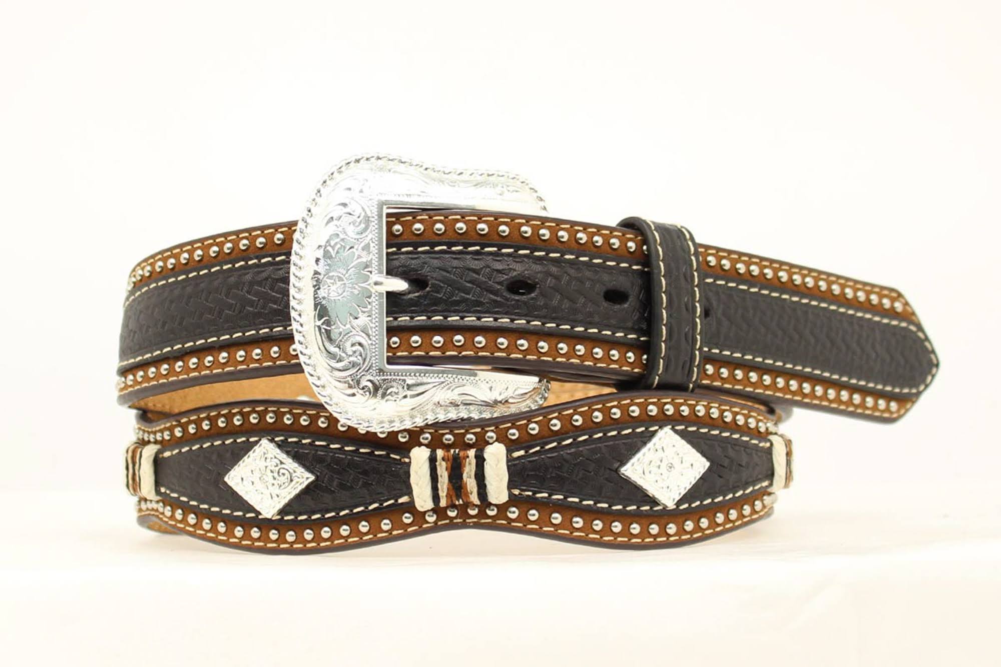 Black Brown Western Belt T5599