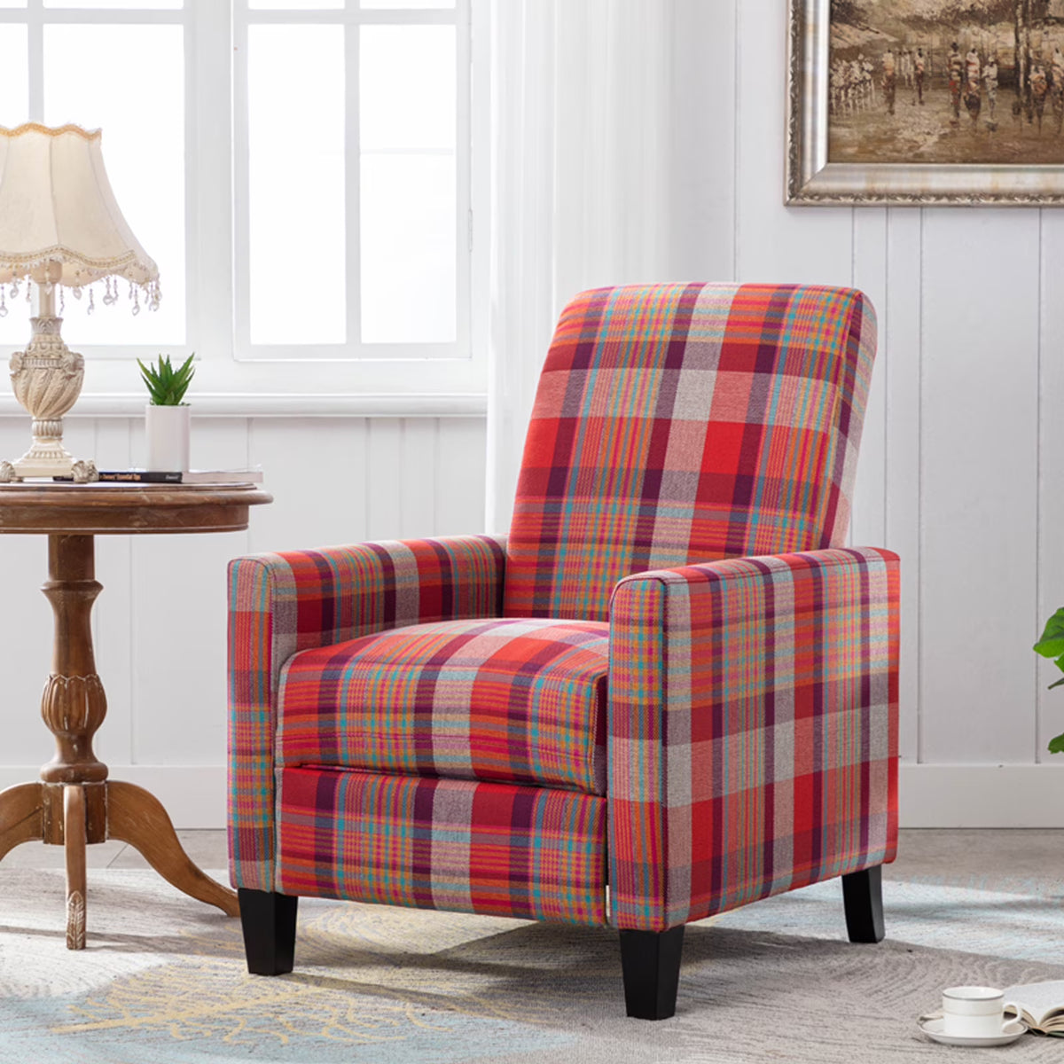 Red Recline Cloth Chair with Soft Cushion Q411