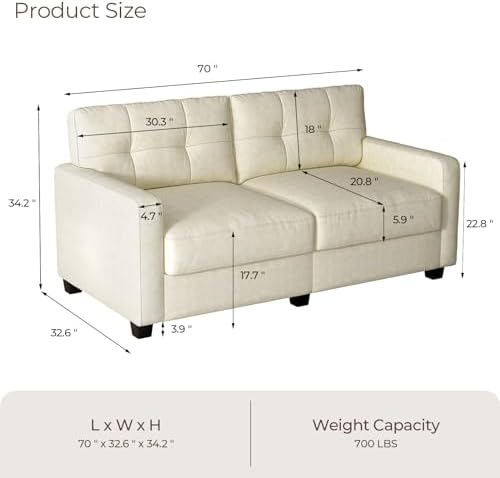 Velvet Fabric Loveseat Sofa with Solid Wood Frame C7151