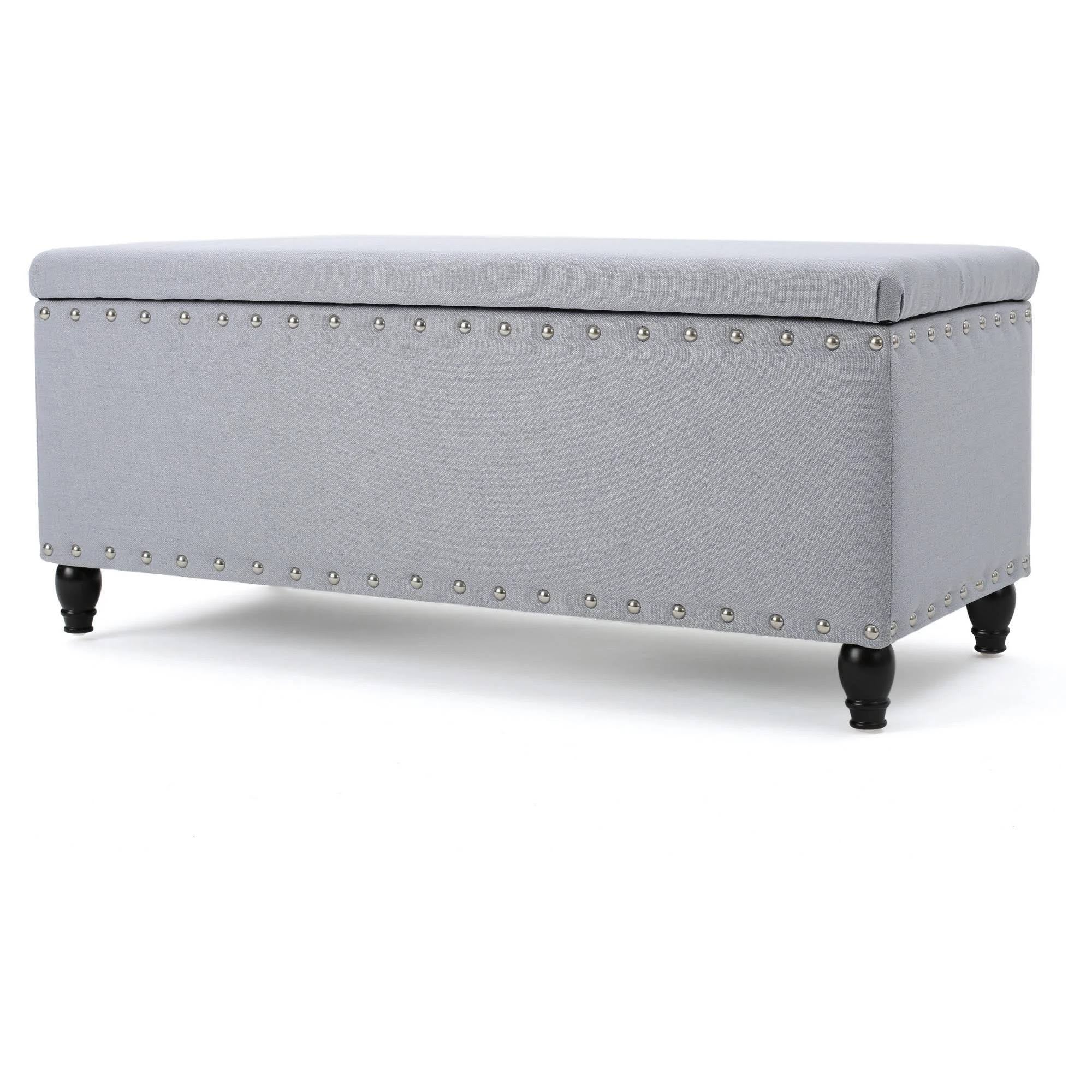 Light Gray Storage Ottoman A88634