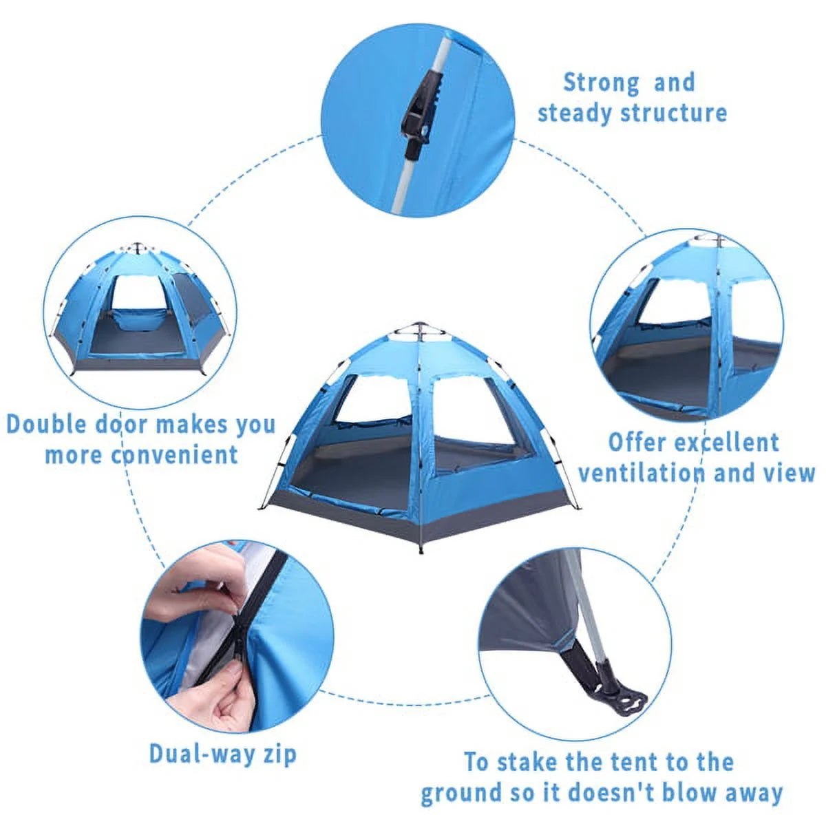 3-4 Person Instant Pop Up Waterproof Tent S303