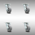 Thermoplastic Rubber Swivel Caster Set of 4 with Bolt on Locks Z583
