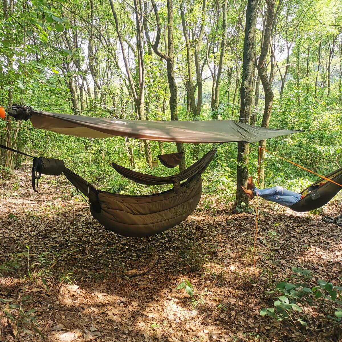 Gray HMWPE Tent Guyline Rope with Mini Reel L828
