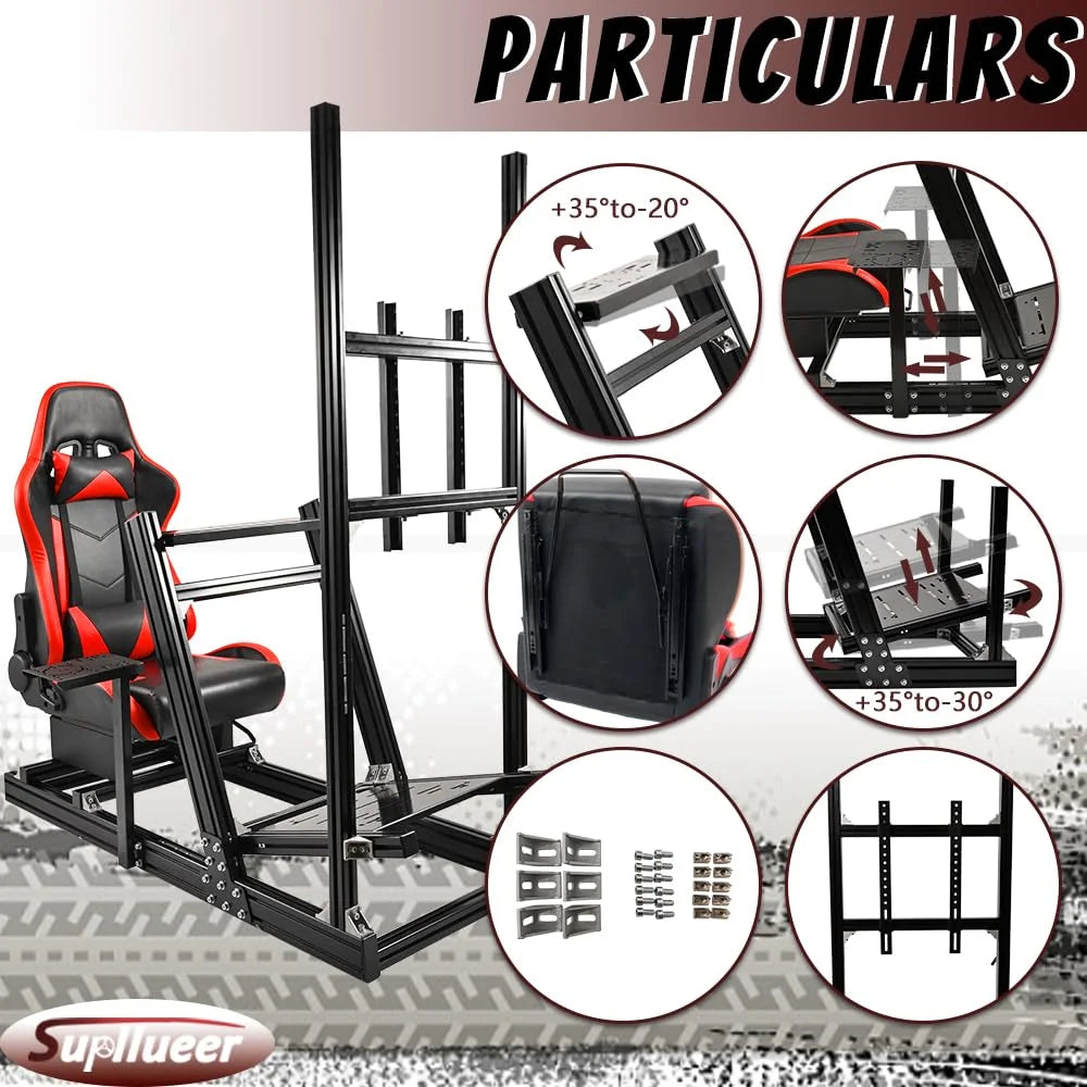 F1 Racing Simulator Cockpit with Monitor Stand Seat L3250