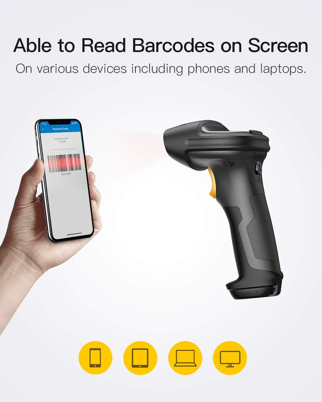 Wireless Barcode Scanner with Bluetooth Adapter A860826