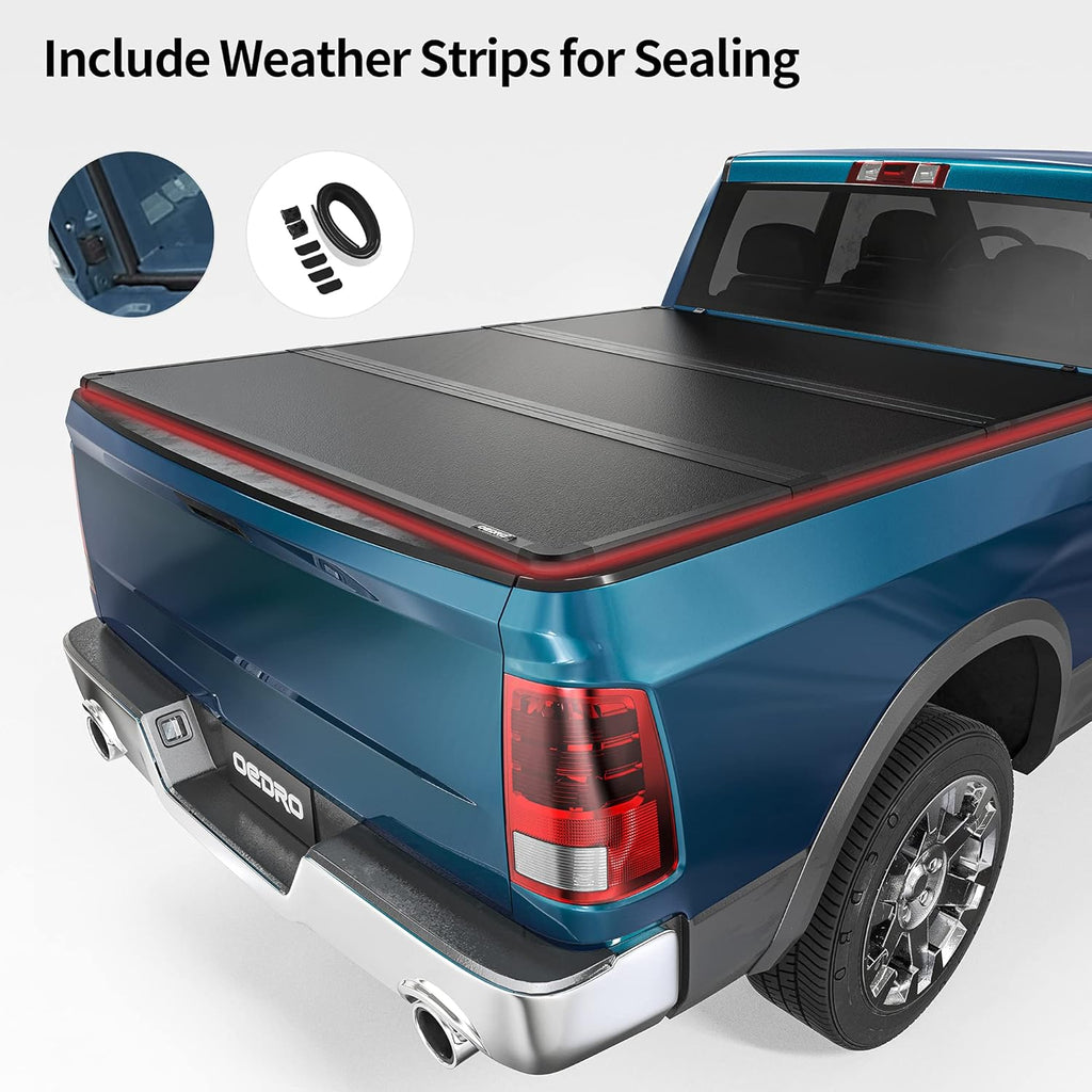 Hard Tri-fold Truck Bed Tonneau Cover for 2009-2022 Dodge Ram 1500, 5.6 ft Bed J90244