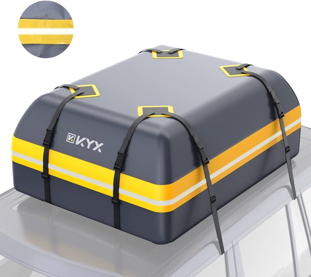 Rooftop Cargo Carrier Bag 15Cu.ft Heavy Duty 1000D Waterproof Anti-Tear X744