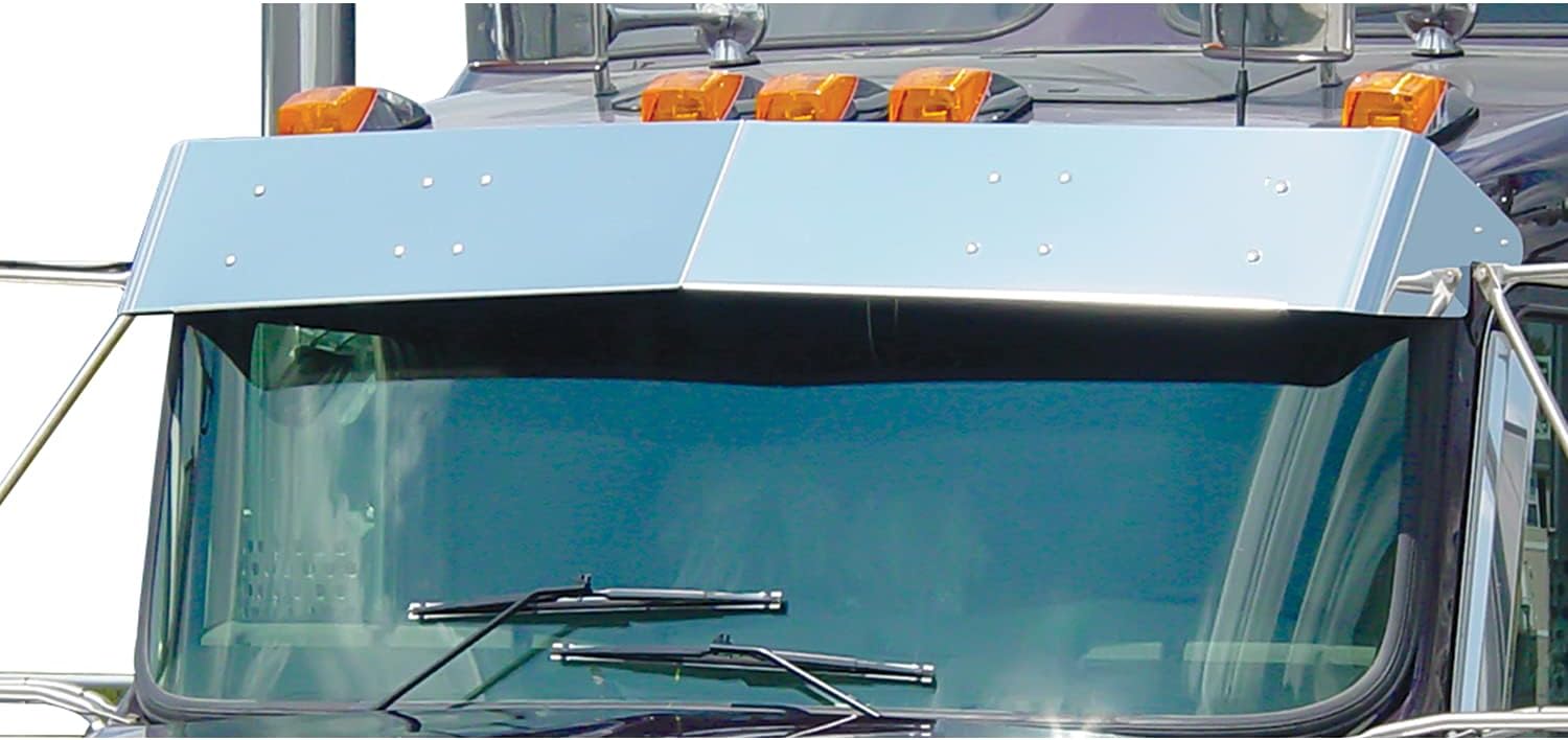 Stainless Steel 13” Blind Mount Drop Visor for Kenworth W900L Style Cab B445790